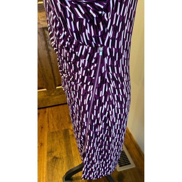 41 Hawthorn Dress Plum Purple Pattern Size large Wrap Style w/ Stylish Zipper - Picture 5 of 12